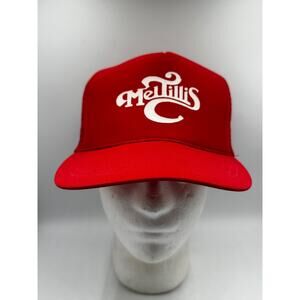 Vtg 80s Mel Tillis Trucker Hat Red Nissin Mesh Snapback Adjustable